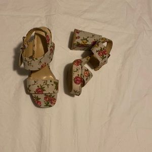 Urban Outfitters Floral Platform Heel